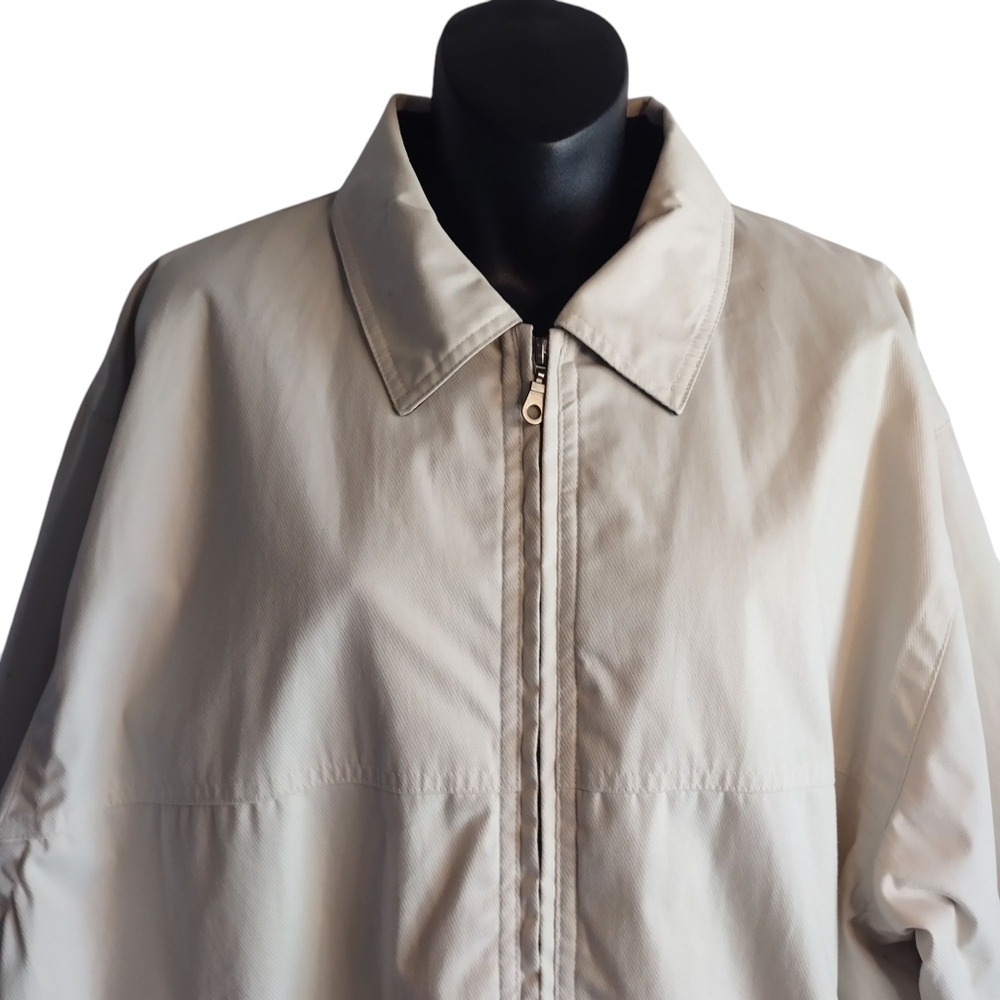 Page & Tuttle Men's Beige Full Zip Long Sleeve Cotton Blend Jacket Size L - Picture 3 of 11
